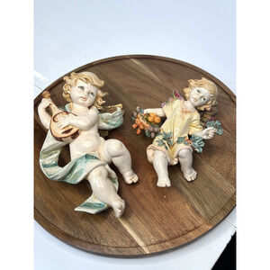 Cherub‎ Angel Playing Lute Figurine Wall Decor Vintage Religious Art